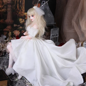 1/3 1/4 1/6 BJD куклы модное белое платье для кукол, игрушечная одежда, аксессуары