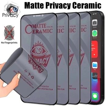 1-4 шт. Матовая керамическая защитная пленка для iPhone 13 12 11 14 PRO MAX, антишпионская пленка для iPhone 15 7 8 14 Plus X XR XS MAX