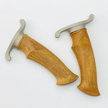 1 Комплект Желтой ручки ножа из грушевого дерева для изготовления полуфабрикатов из материала рукояти ножа с защитой для ножей, аксессуары для лезвий для самостоятельного изготовления