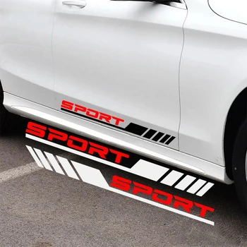 1 Пара спортивных наклеек на боковую дверь автомобиля, Светоотражающий автомобильный декор, виниловая наклейка для AMG