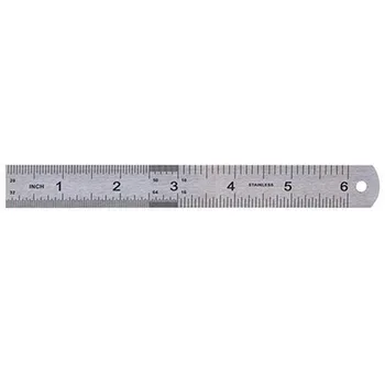 1 ШТ 15 см Двухсторонний инструмент для измерения прямой линейки из нержавеющей Стали 6 Дюймов