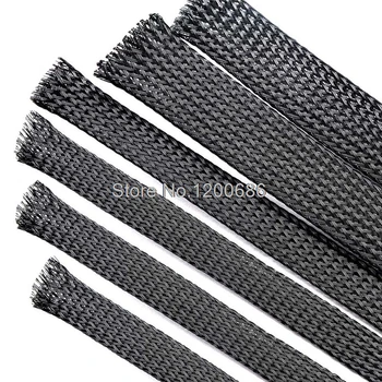 10 м 8 мм, черный нейлоновый плетеный кабель, рукав из черной Змеиной Кожи, Нейлоновый рукав для домашних животных, Расширяемые рукава