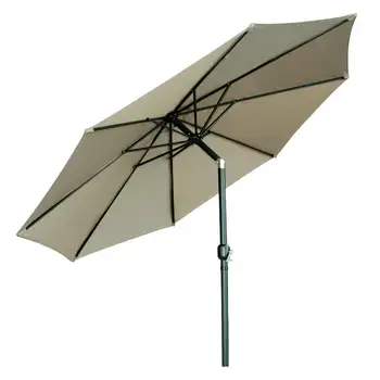 10 'Наклонный кривошипный зонт для внутреннего дворика, коричневый для наружного пляжного сада