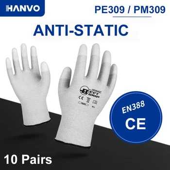 10 Пар антистатических перчаток универсальные рабочие перчатки, безопасные для ПК и компьютера, электронные противоскользящие для защиты пальцев