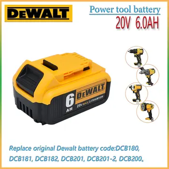 100% Оригинал Для DeWalt 20V 6000mAh Аккумуляторная Батарея для Электроинструментов со светодиодной литий-ионной Заменой DCB205 DCB204-2 DCB206