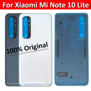 100% Оригинальная Новая Задняя крышка батарейного отсека Для Xiaomi Mi Note 10 Lite, задняя крышка корпуса, Запасная часть