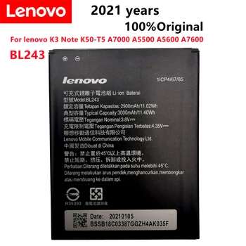 100% Оригинальный Резервный Аккумулятор мобильного телефона 2900 мАч BL243 для lenovo K3 Note K50-T5 A7000 A5500 A5600 A7600 Аккумулятор