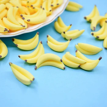 100 шт./пакет, Мини-имитация Банановых талисманов, детские миниатюрные модели фруктов для рукоделия, украшения дома своими руками