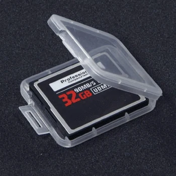 1000 шт./лот, пластиковый Прозрачный Чехол для карт памяти CF, держатель для хранения, коробка для переноски CF-карты