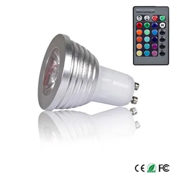 10шт 3 Вт GU10 RGB 16 Цветов Светодиодные Лампочки Лампы Прожектор 85-265 В + ИК Пульт Дистанционного Управления Высокое качество Бесплатная доставка