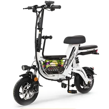 12-дюймовый Электрический велосипед, складная литиевая батарея, Дистанционное управление, Противоугонная передняя и задняя амортизация, 3-местный дизайн
