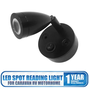 12V 3W 150LM Белый точечный светильник Caravan Camper LED Настенная лампа для чтения Прикроватная ночная лампа RV Аксессуары для автомобиля На колесах