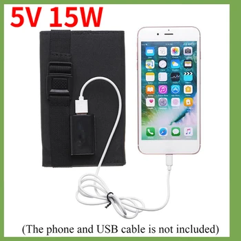 15 Вт Складные 5 В USB-ячейки, Водонепроницаемое Портативное зарядное устройство для мобильного телефона на открытом воздухе для кемпинга, Пеших прогулок
