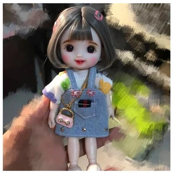 16 см, Модный мини-Парик, Кукла BJD, Подвижные куклы для девочек, 3D, Большие Глаза, Красивая Милая игрушка 
