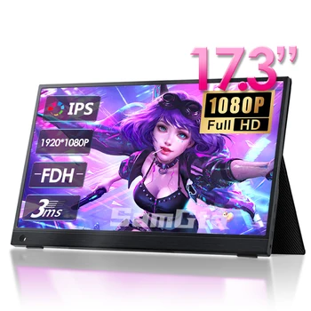 17,3 Дюймовый Портативный монитор FHD 1080P IPS ЖК-дисплей со Вторым экраном usb type c для ноутбука, телефона, xbox, коммутатора ps4