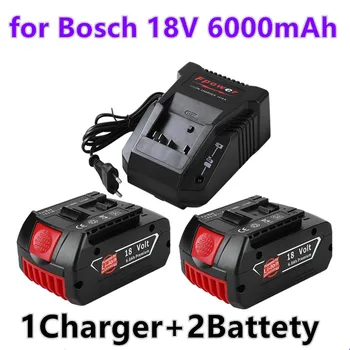 18V Batterie 6,0 Ah für Bosch bohrmaschine 18V lithium-ionen batterie BAT609, BAT609G, BAT618, BAT618G, BAT614 + 1 ladegerät