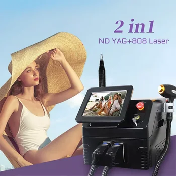 2 в 1 808-диодный лазерный Перманентный Портативный пикосекундный лазер для удаления татуировок и волос