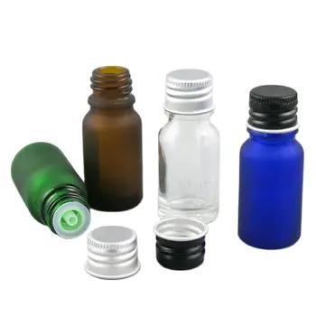 20 x маленьких стеклянных бутылок для эфирного масла янтарного цвета объемом 10 мл с редуктором отверстия и завинчивающейся крышкой, косметический контейнер