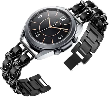20 мм 22 мм Металл + Кожаный Ремешок для Samsung Watch 4/5/6 Watch 4/6 Classic 42 мм 46 мм Huawei Watch GT2 Браслеты для Amazfit GTR 3/4