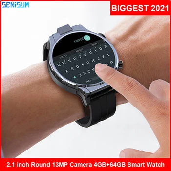2021 Новые Самые Большие 4G Смарт-часы Мужские 64 ГБ 13 Мп С двойной камерой 1600 мАч 2,1 Дюймов Android 10 OS Часы Телефон GPS Бизнес Android Часы