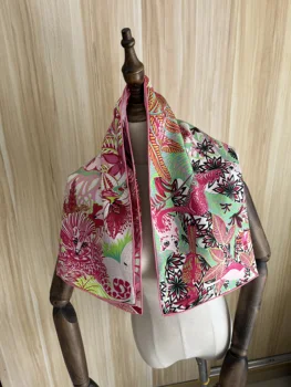 2022 новое поступление, весенний классический розовый шарф из 100% чистого шелка, саржа ручной работы, рулон 90*90 см, шаль, обертывание для женщин, подарок леди