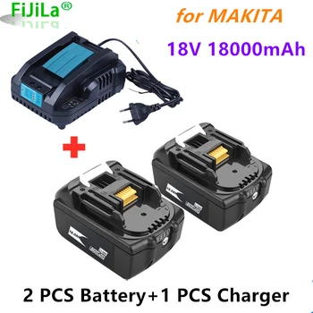 2022new 18v18ah аккумуляторная батарея 18000mahlion замена батареи электроинструмента для makitabl1860bl1830 + 4 зарядных устройства