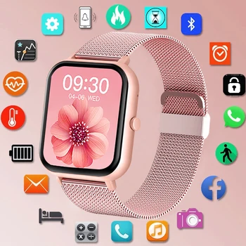 2023 Новые 1,83-дюймовые смарт-часы Женские с полным сенсорным экраном Bluetooth Call Sport Фитнес Водонепроницаемые умные часы женские для Android iOS