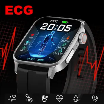 2023 Новые смарт-часы ECG + PPG Мониторинг температуры тела, сердечного ритма, умные часы IP67, водонепроницаемые, мультиспортивные режимы, Фитнес-часы