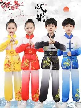 2023 традиционный китайский детский костюм кунг-фу с национальным принтом, униформа ушу, костюм кунг-фу, восточная одежда вин-чунь