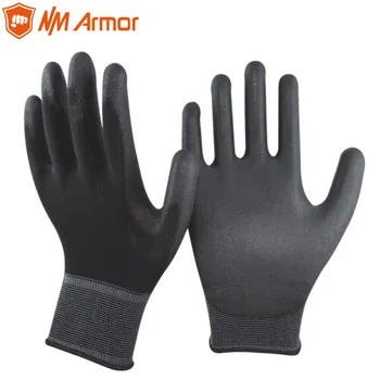 24 шт./12 пар защитных рабочих перчаток с черным нейлоновым покрытием, Электронные антистатические перчатки с искусственной ладонью
