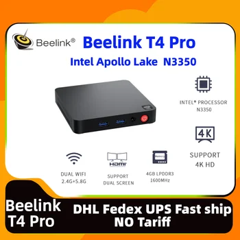 3-7 дней Доставки по всему миру Мини-ПК Beelink T4 Pro Intel Celeron N3350 Win10 4 ГБ DDR4 64 ГБ Dual hd офисный мини-ПК beelink t4 pro