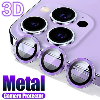 3D Металлическая защитная пленка для объектива камеры с бриллиантами для iPhone 14 Pro Max 14Plus, Светящееся защитное стекло для объектива для iPhone 11 12 13 PRO MAX