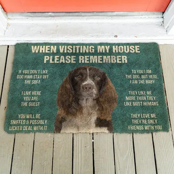 3D Пожалуйста, помните английские Правила Содержания собак Спрингер-спаниель, Коврик Для Пола, Нескользящие Дверные коврики, Декор, коврик для Крыльца