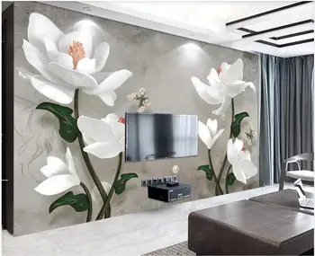 3d фотообои на заказ, европейский ретро тисненый цветок магнолии, домашний декор, обои для гостиной, 3 d для стен, в рулонах