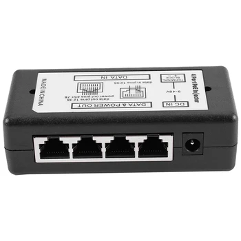 4-Портовый Poe Инжектор Poe Адаптер питания Ethernet Разъем питания 4,5 (+)/7,8 (-) Вход Dc12V-Dc48V для Ip-камеры