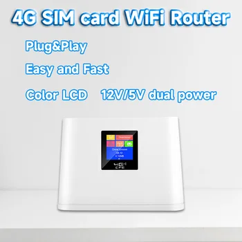 4G SIM-карта wifi маршрутизатор цветной ЖК-дисплей LTE 4G модем Точка доступа RJ45 беспроводной маршрутизатор 4G CPE 12 В/5 В мощность портативный WiFi