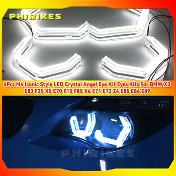 4шт M4 Культовый Стиль LED Crystal Angel Eye Kit Комплекты Для Глаз BMW X3 E83 F25 X5 E70 F15 F85 X6 E71 E72 Z4 E85 E86 E89