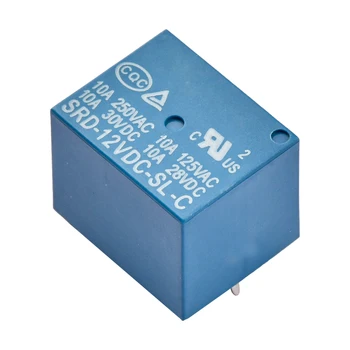 5-Контактное реле SRD-12VDC-SL-C Электромагнитное реле T73-12V 5-контактный тип печатной платы 10A 12V DC Силовое реле