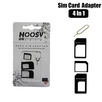 500ШТ 4в1 Комплект Адаптеров для Нано-SIM-карт Micro SIM-Карты Конвертер С Иглой для iPhone Huawei Xiaomi Samsung Smart Mobile Phone