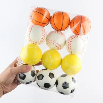6,3 см Сжимающий игрушечный мяч Футбольный из искусственной мягкой пены, губка для снятия стресса, бейсбольные игрушки для детей, детские тренировочные мячи для запястий