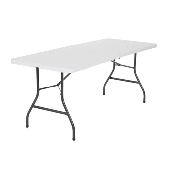 6-футовый складной стол, белый, легко переносимый, влагостойкий стол для кейтеринга, барбекю, семейных встреч, праздников, задняя дверь