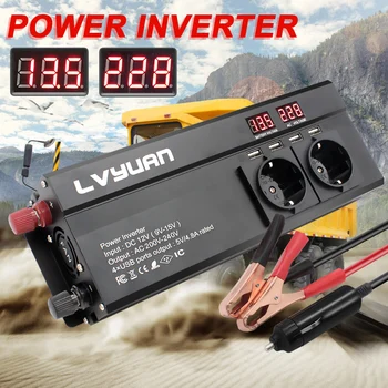 6000W Large Power Inverter EU Plug  3AC Outlets 4 USB  Outing Car Inverter Converter инвертор 12v 220v преобразователь 12 220