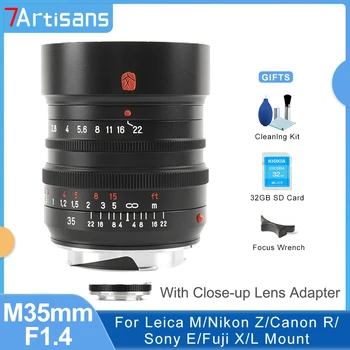 7 artisans 7artisans M35mm F1.4 Полнокадровый Основной объектив с ручной фокусировкой для камеры Leica M M2 M3 M4 M8 M9 M10 Leica M Mount Объектив