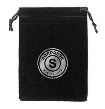 7500 шт. сумка vevlet черного цвета 10 * 15 см с логотипом серебристого цвета 4,3 см