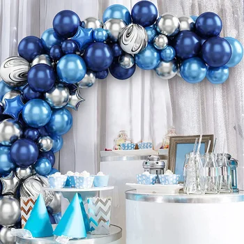 78 шт. Воздушные шары на день рождения, набор Гирлянд, набор для арки с синей серебряной звездой, украшение свадебной вечеринки, подарки для душа ребенка, Globos