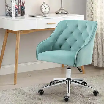 87 см Бархатное офисное кресло, рабочий стул со средней спинкой, рабочее кресло, Компьютерное кресло, Вращающееся кресло, Удобное туалетное кресло, гостиная для спальни