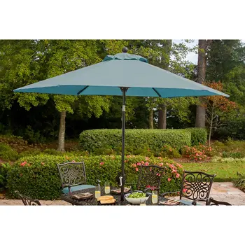 9 футов Настольный зонт для столовой Concord на открытом воздухе, коллекция солнцезащитных пляжных зонтов, набор для поддержки и удержания, дождевик, сад