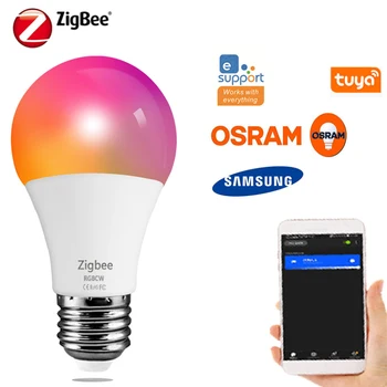 AC85-265V E27 B22 9 Вт 10 Вт Светодиодная Умная Лампа ZIGBEE RGBCW с Дистанционным управлением через мобильное приложение Работает С Alexa Google Home