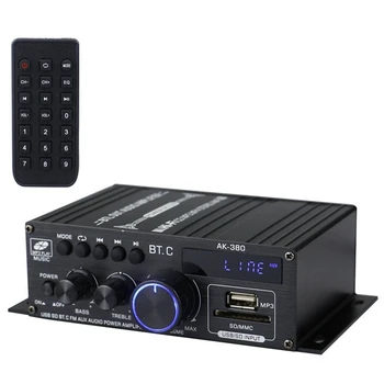 Ak380 800 Вт 12 В Усилитель мощности Bluetooth Стерео Домашний Автомобильный басовый аудиоусилитель Музыкальный плеер Автомобильный Динамик Класса D FM USB/SD Запасные части