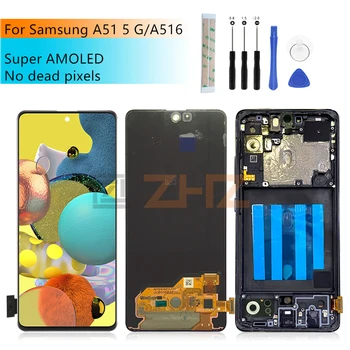 AMOLED Для Samsung Galaxy A516 ЖК-дисплей A51 5G Сенсорный экран Дигитайзер в Сборе SM-A516F/DSN запасные Части для Ремонта 6,5 